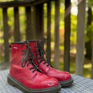 Red Lace-Up Boots
